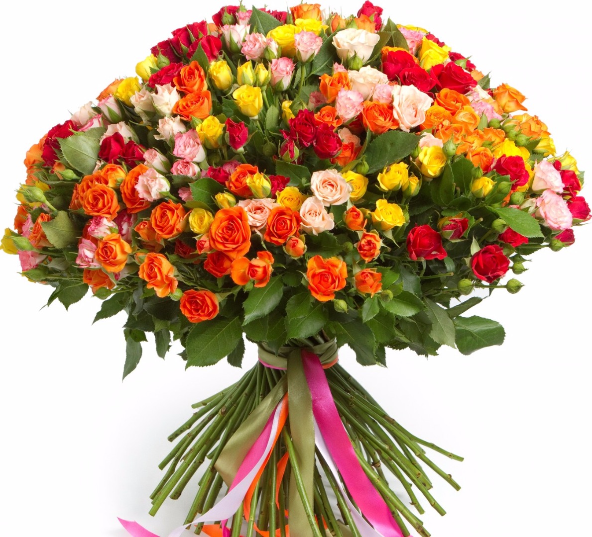 купить цветы Букет из разноцветных кустовых роз